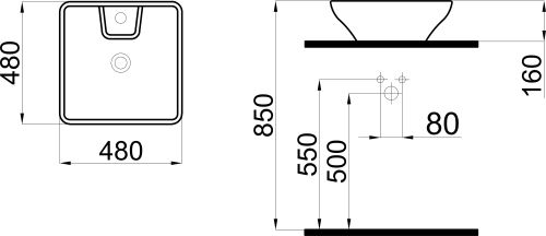 Раковина STWORKI накладная 48 K0101-2485 в Астрахани